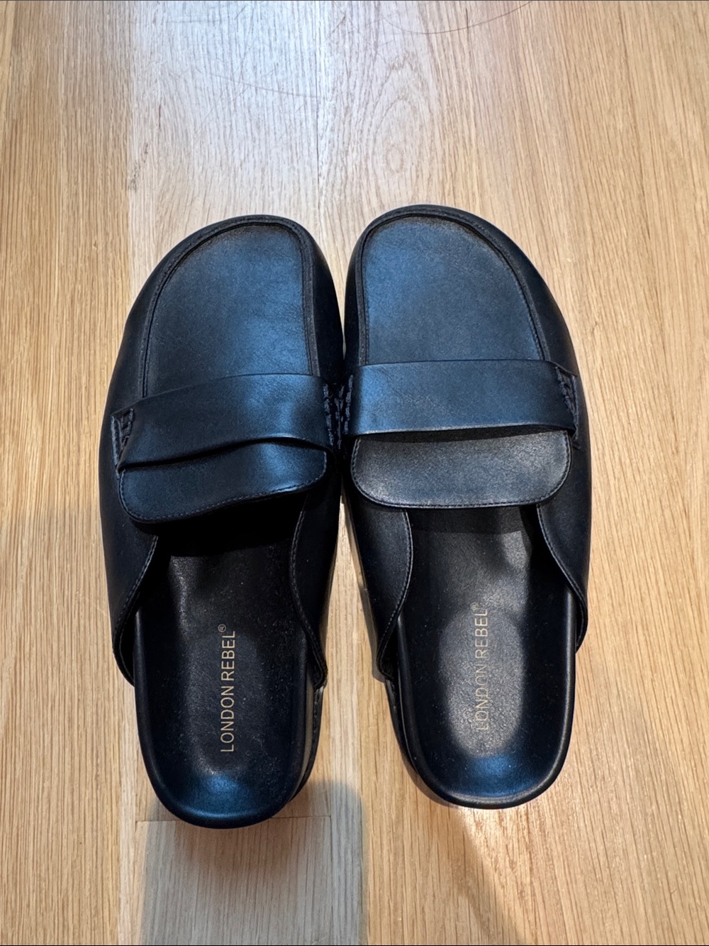 Women’s Black Leather Slip-On Loafers